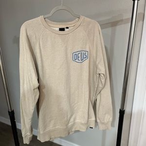 Deus ex Machina Premium Tokyo Crew Sweatshirt Cream Men’s XL-Preowned